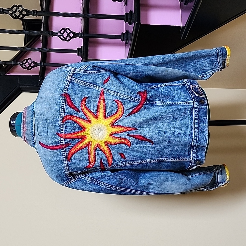 Hand Embroidered Jean Jacket